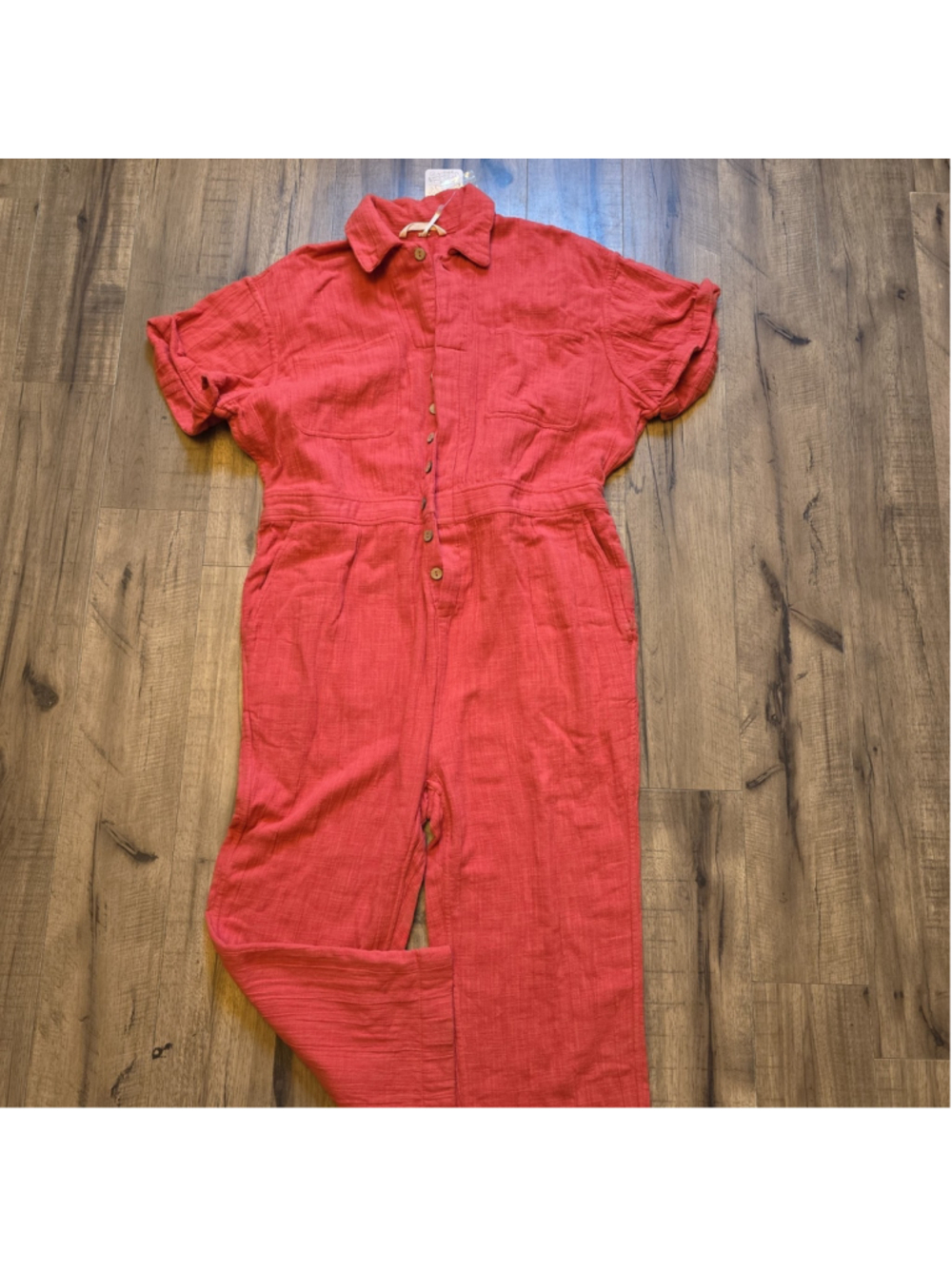Free People Totally Crushin’ Jumpsuit Endless Summer One Piece Red/ Rouge Sz S - Picture 15 of 15